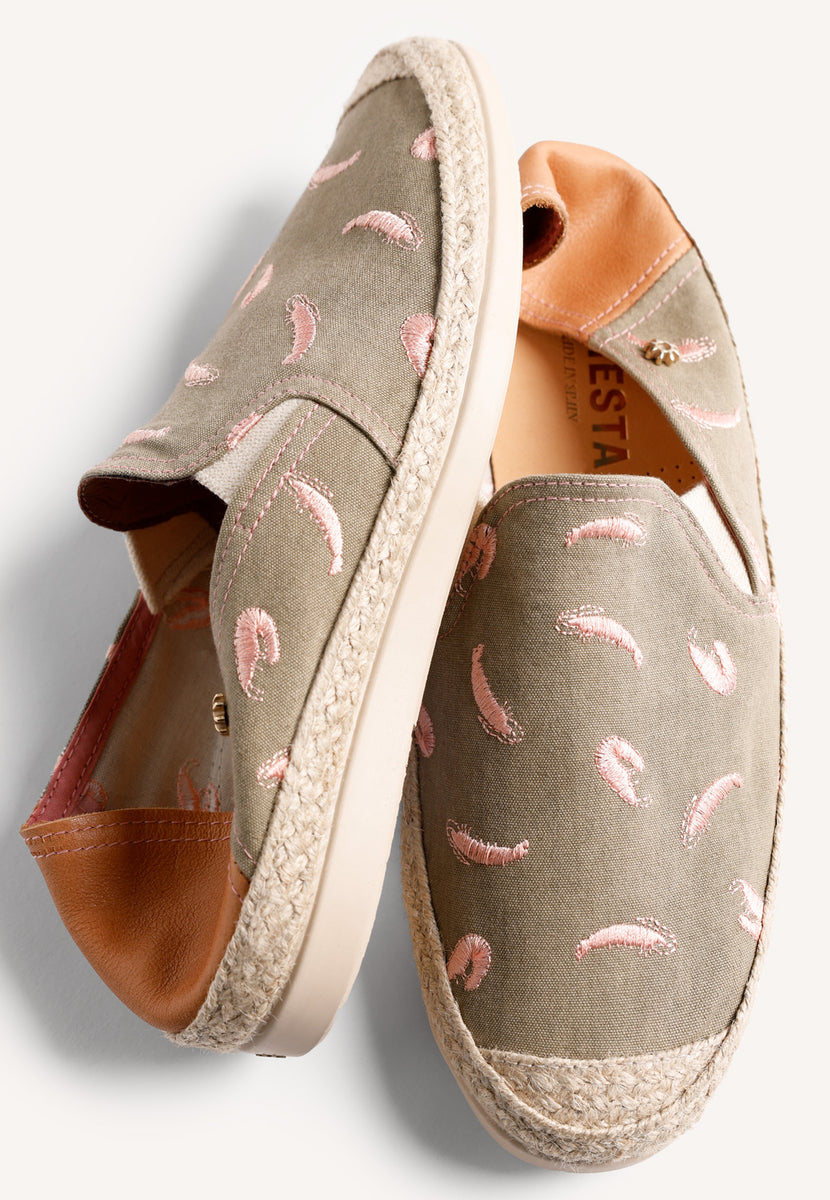 KHAKI ESPADRILLES FISH PATTERN
