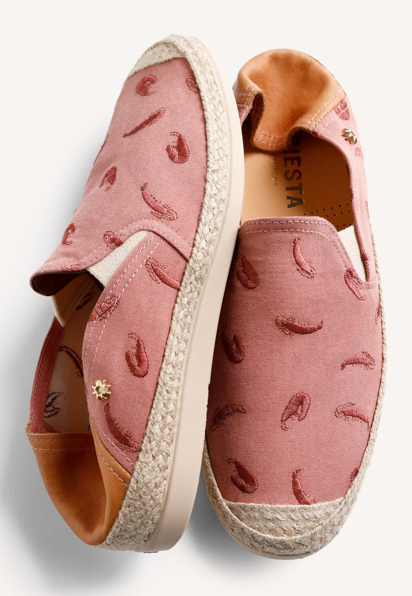 TERRACOTA ESPADRILLES FISH PATTERN