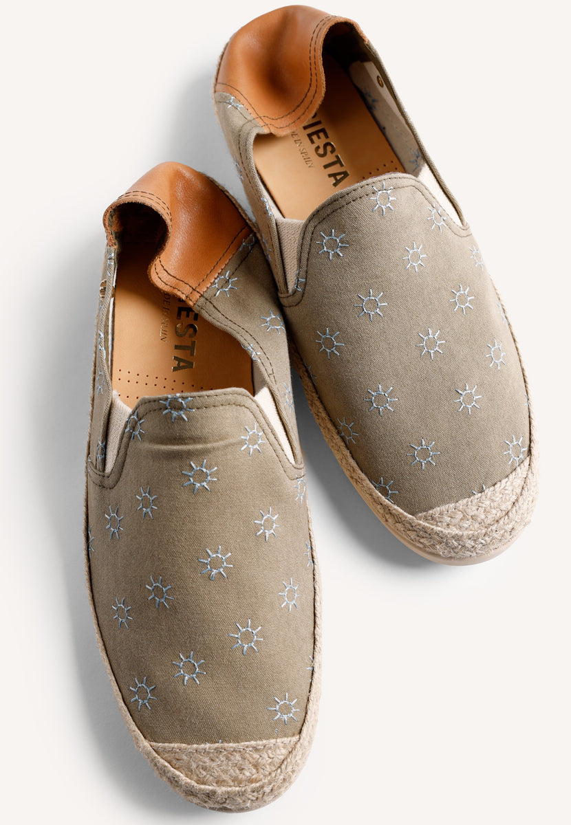 KHAKI ESPADRILLES SUN PATTERN
