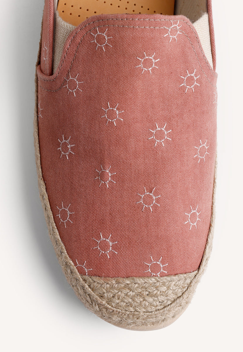 TERRACOTA ESPADRILLES SUN PATTERN