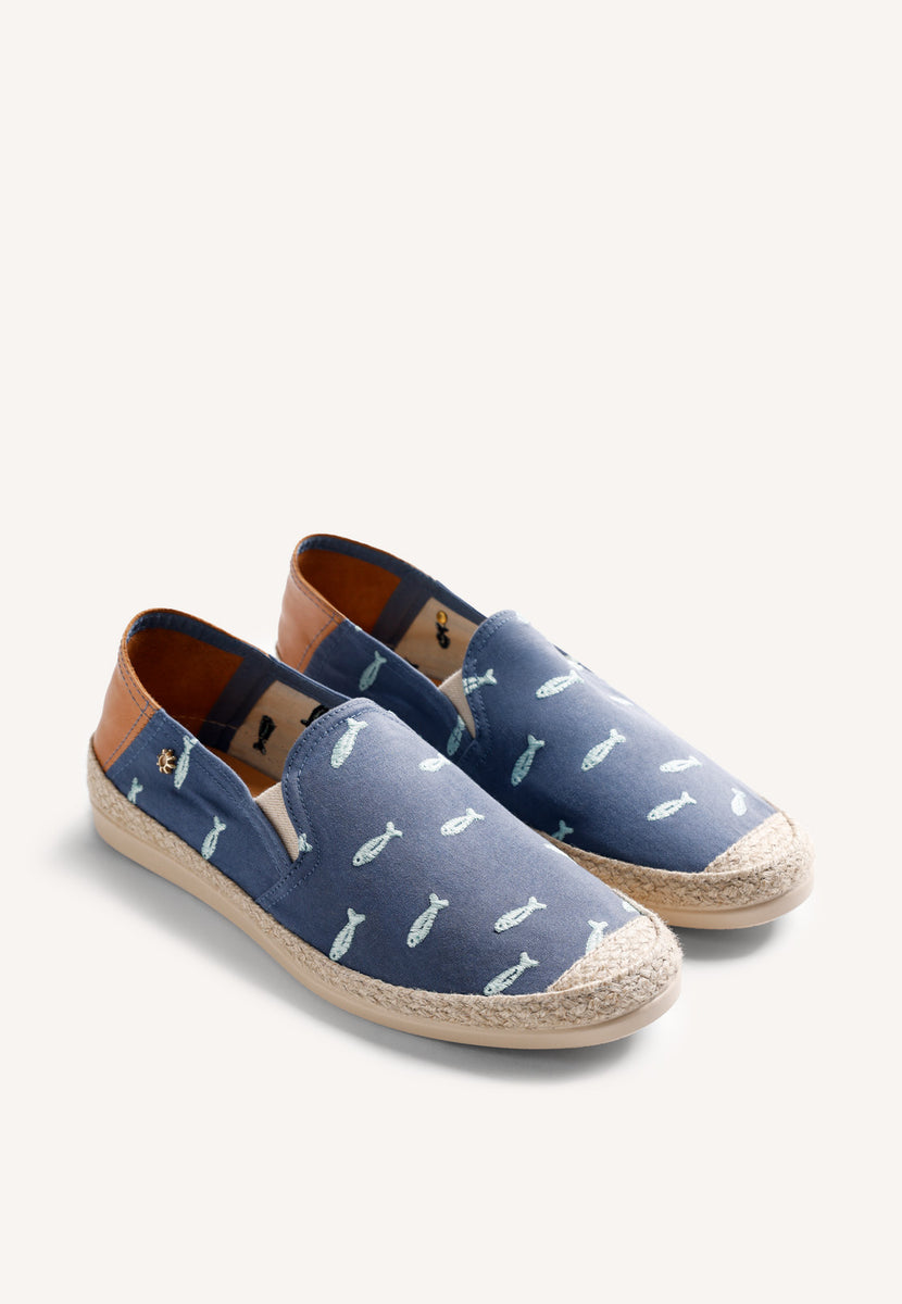 BLUE ESPADRILLES FISH PATTERN