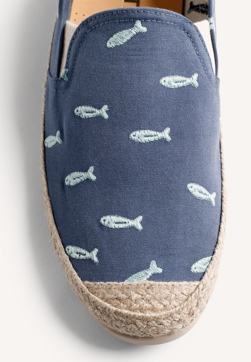 BLUE ESPADRILLES FISH PATTERN