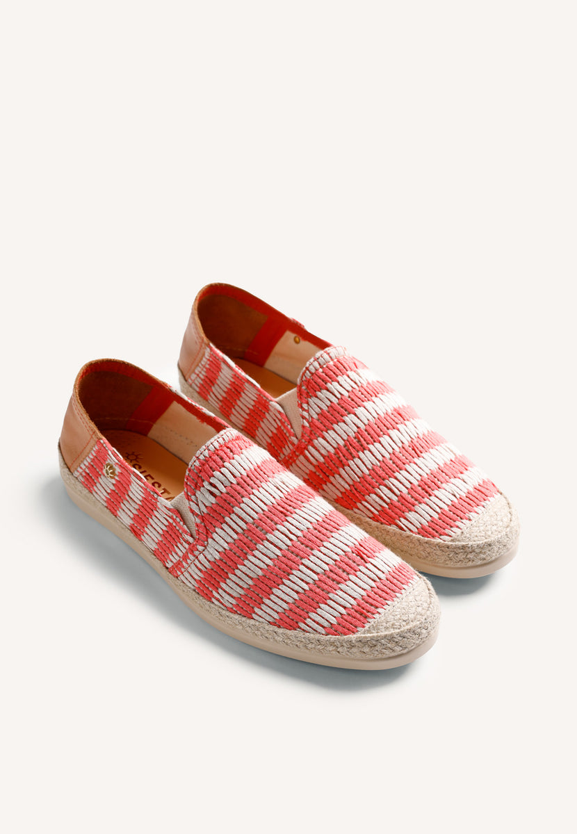 CORAL STRIPED ESPADRILLES