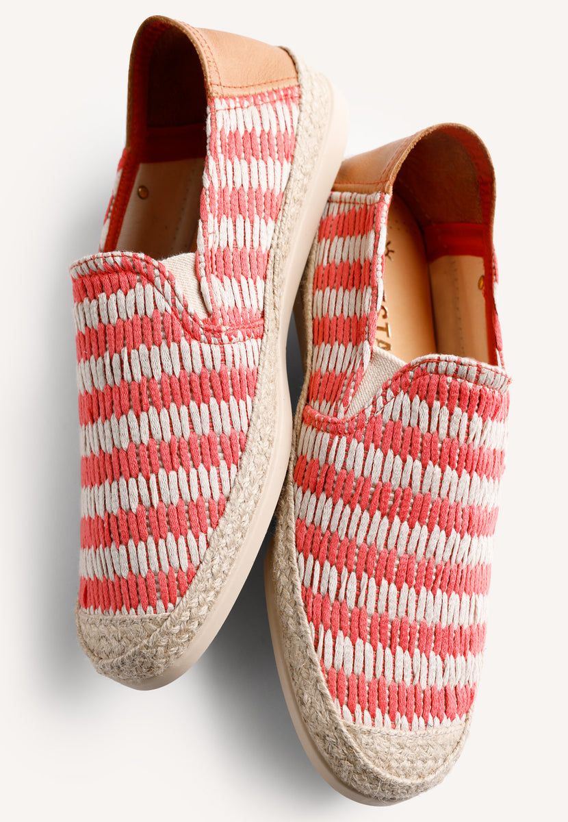 CORAL STRIPED ESPADRILLES