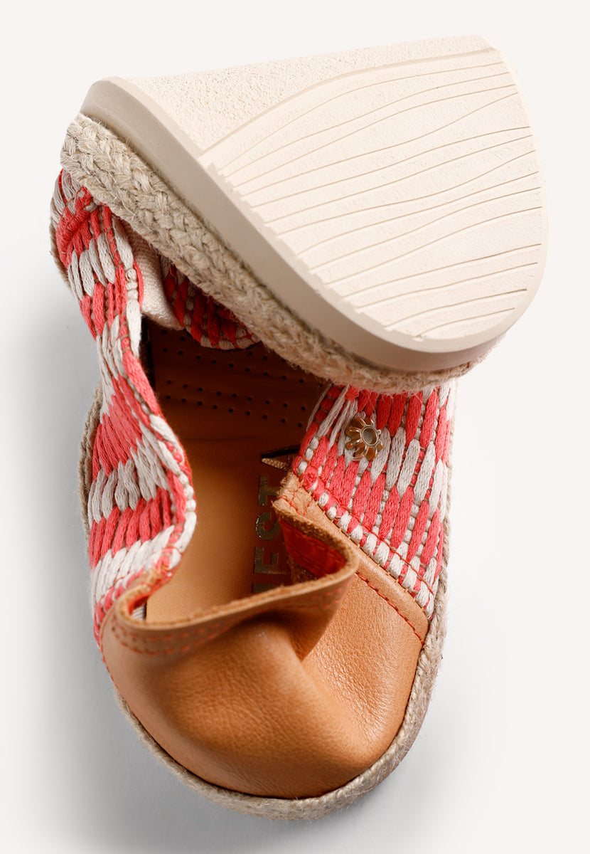 CORAL STRIPED ESPADRILLES