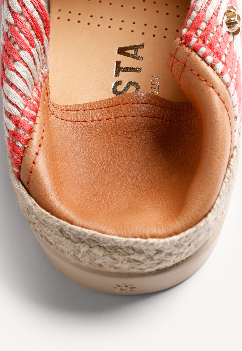 CORAL STRIPED ESPADRILLES