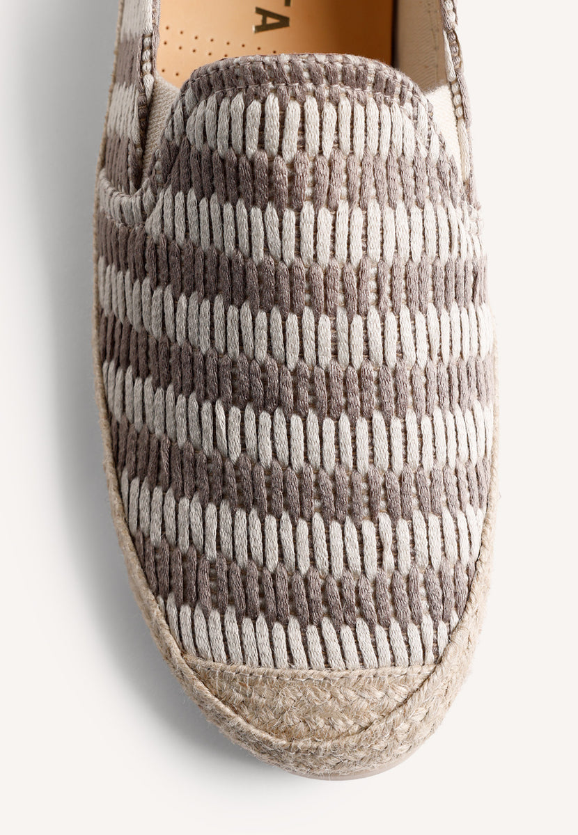 TAUPE STRIPED ESPADRILLES