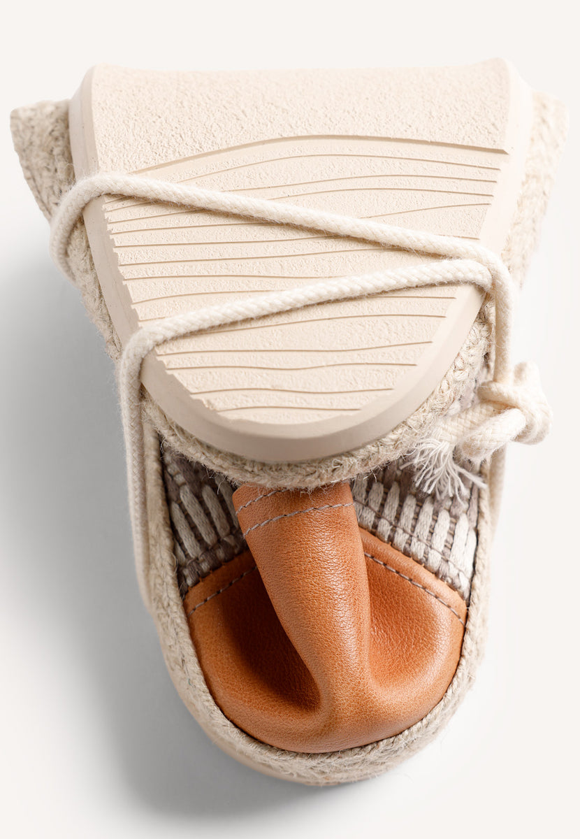 TAUPE STRIPED ESPADRILLES