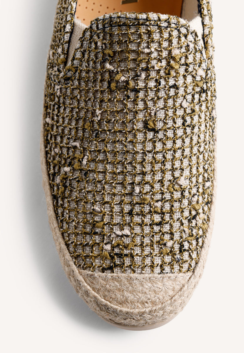 KHAKI MESH ESPADRILLES