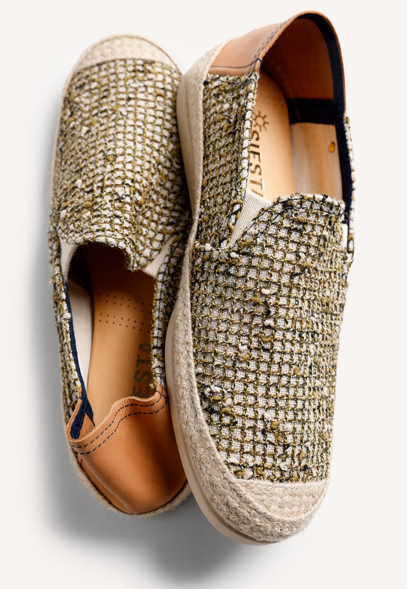 KHAKI MESH ESPADRILLES