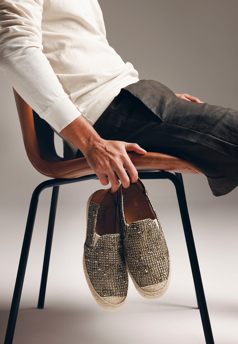 KHAKI MESH ESPADRILLES