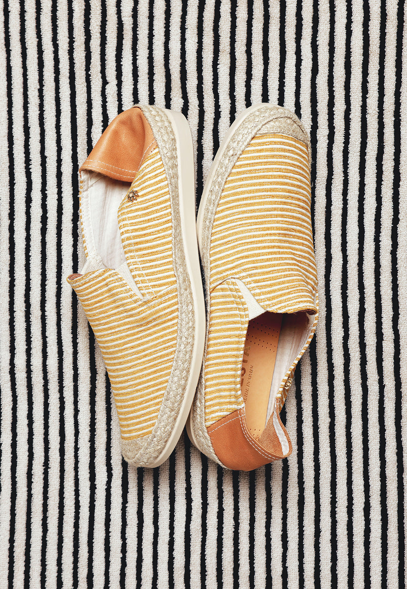 YELLOW STRIPED ESPADRILLES