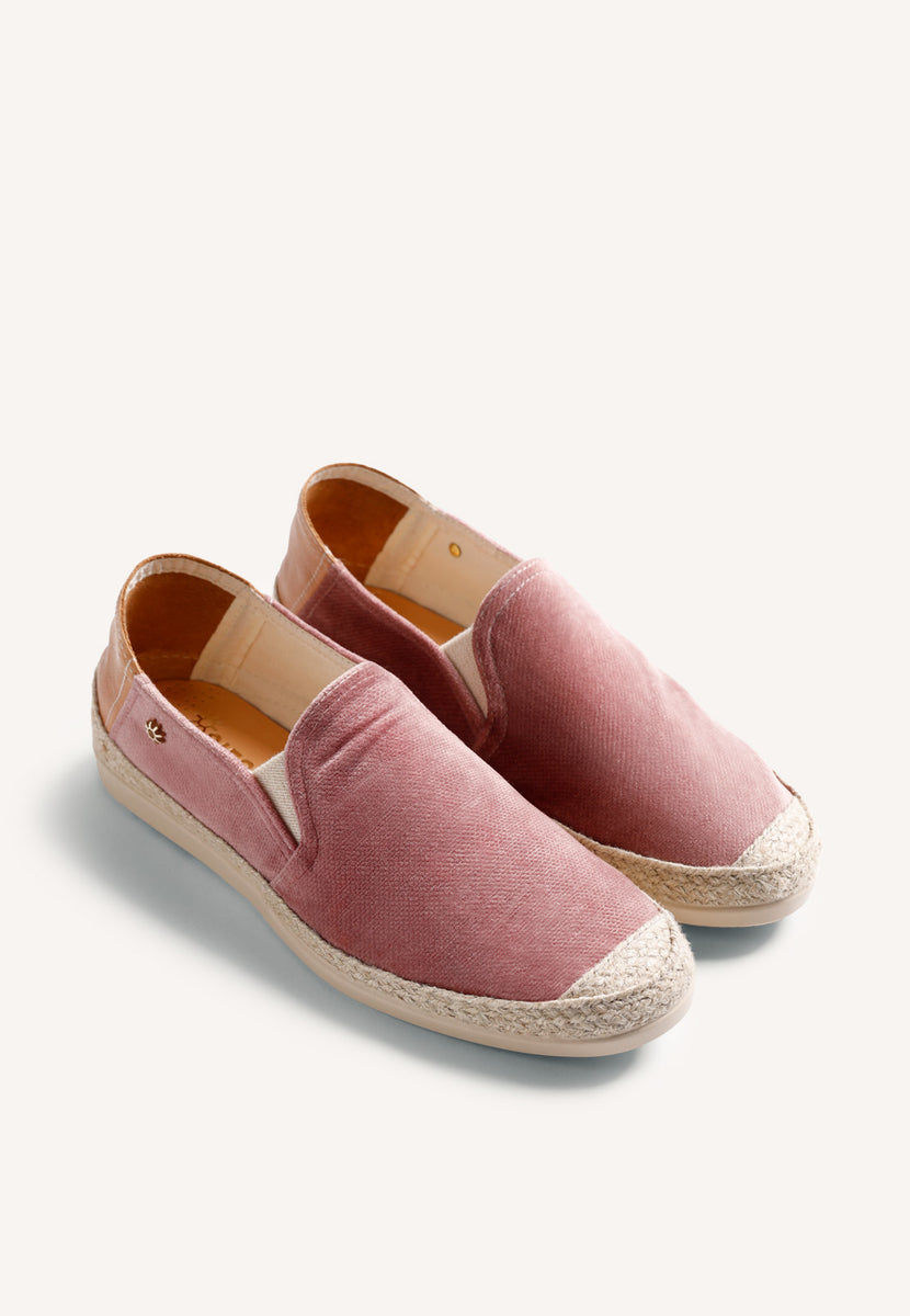 PINK VELVET ESPADRILLES