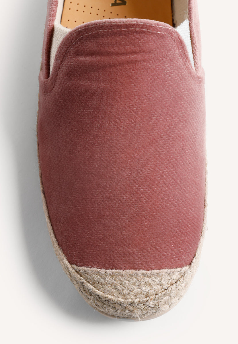 PINK VELVET ESPADRILLES