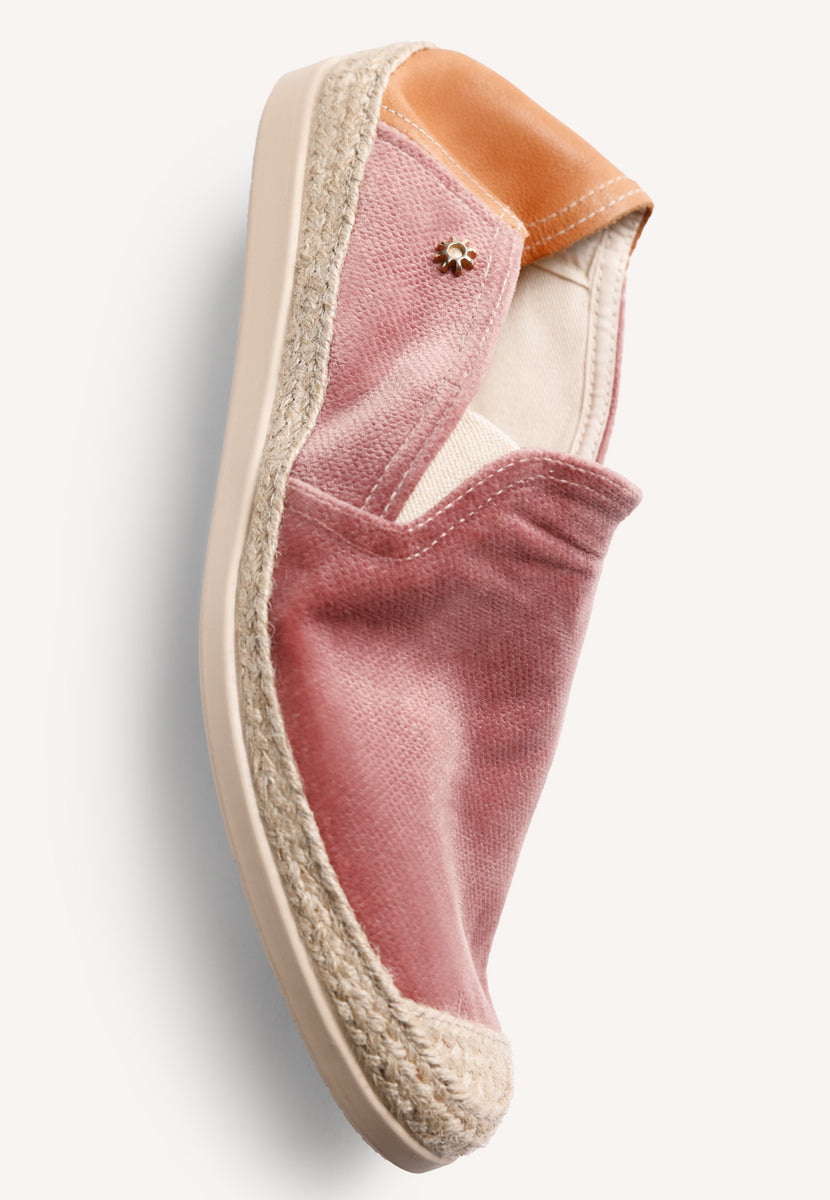 PINK VELVET ESPADRILLES
