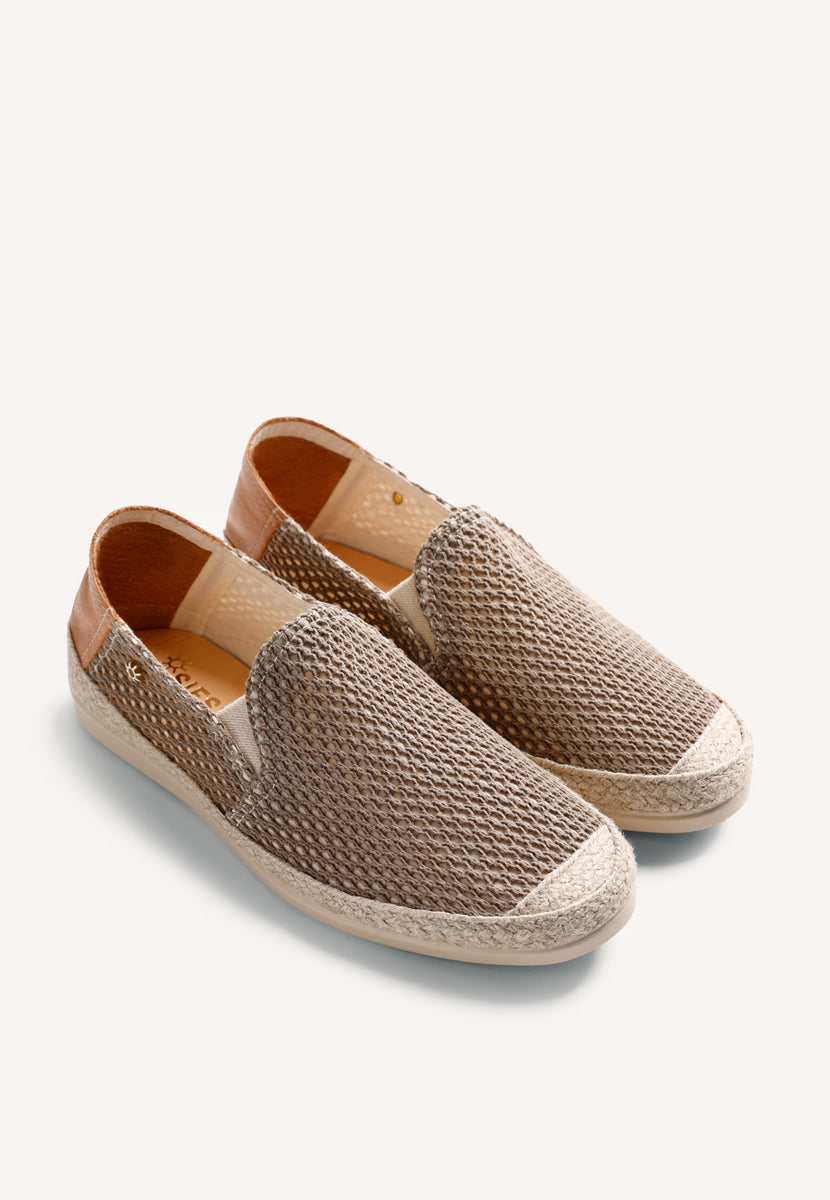 KHAKI MESH ESPADRILLES