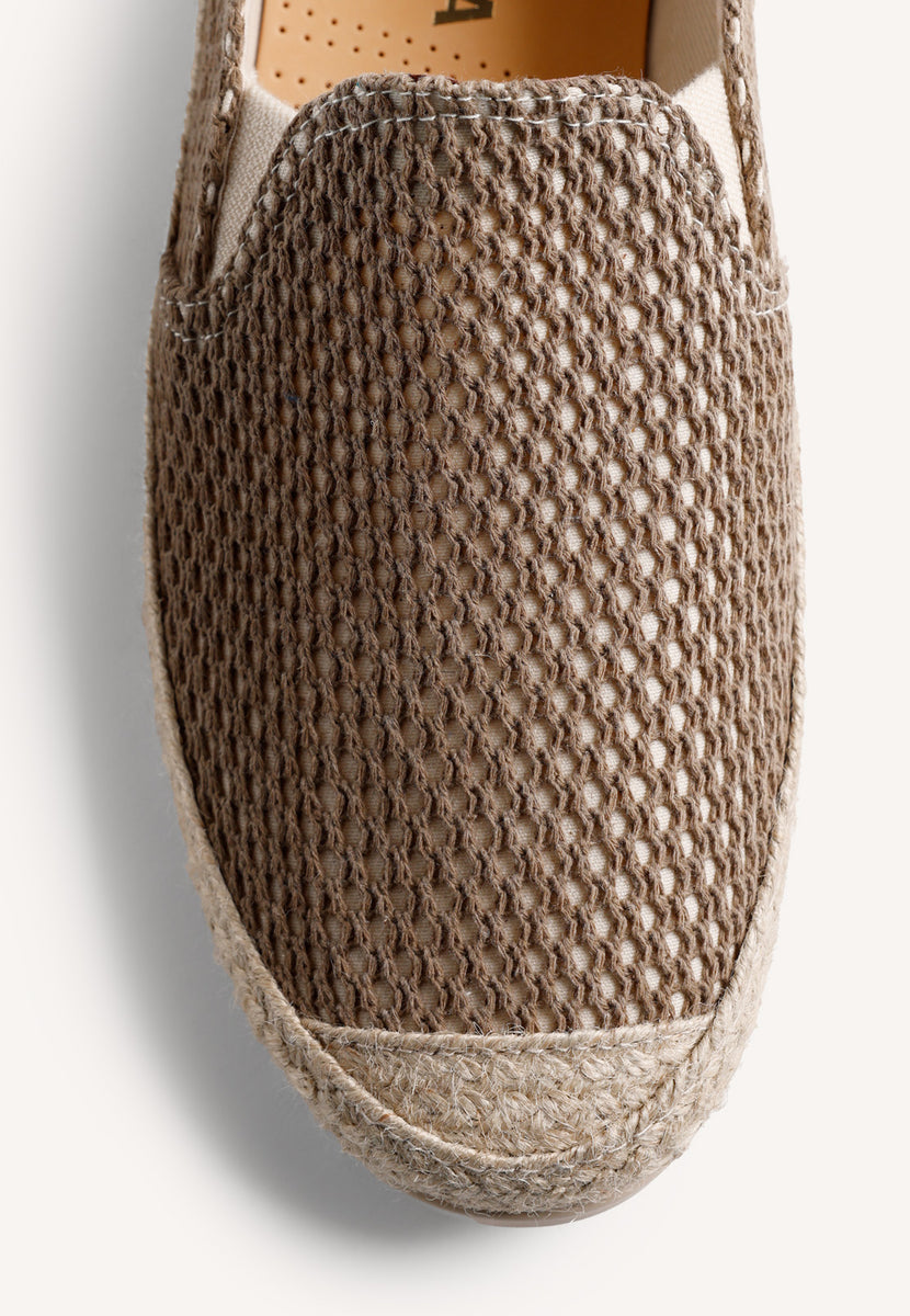 KHAKI MESH ESPADRILLES