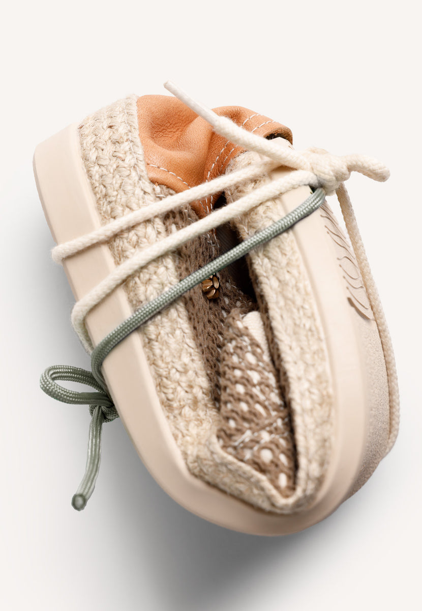 KHAKI MESH ESPADRILLES