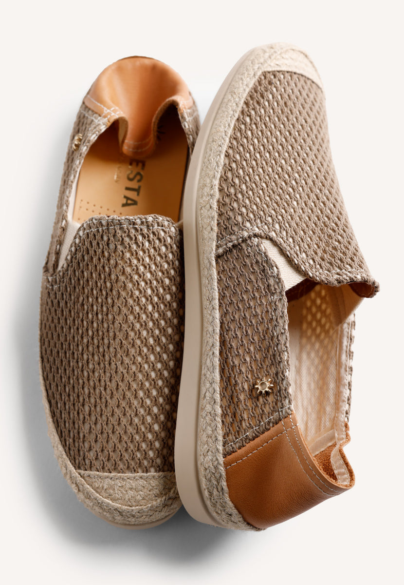 KHAKI MESH ESPADRILLES