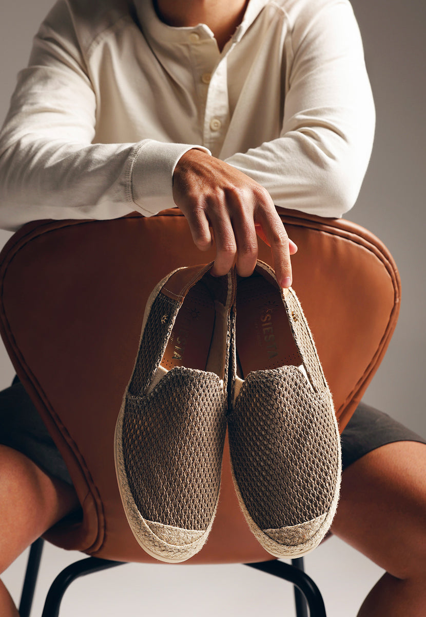 KHAKI MESH ESPADRILLES