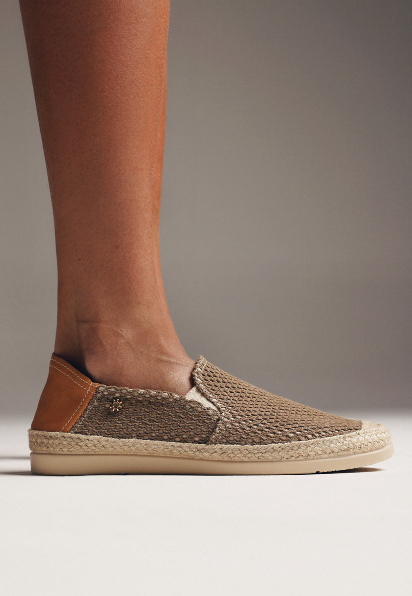 KHAKI MESH ESPADRILLES