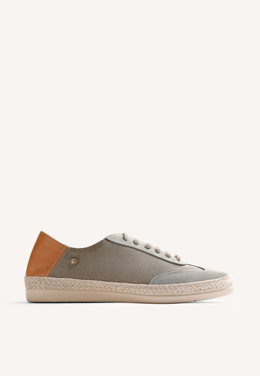 KHAKI LEATHER SNEAKERS