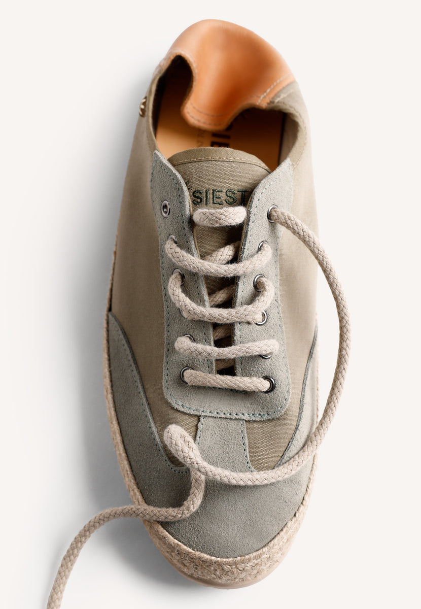 KHAKI LEATHER SNEAKERS