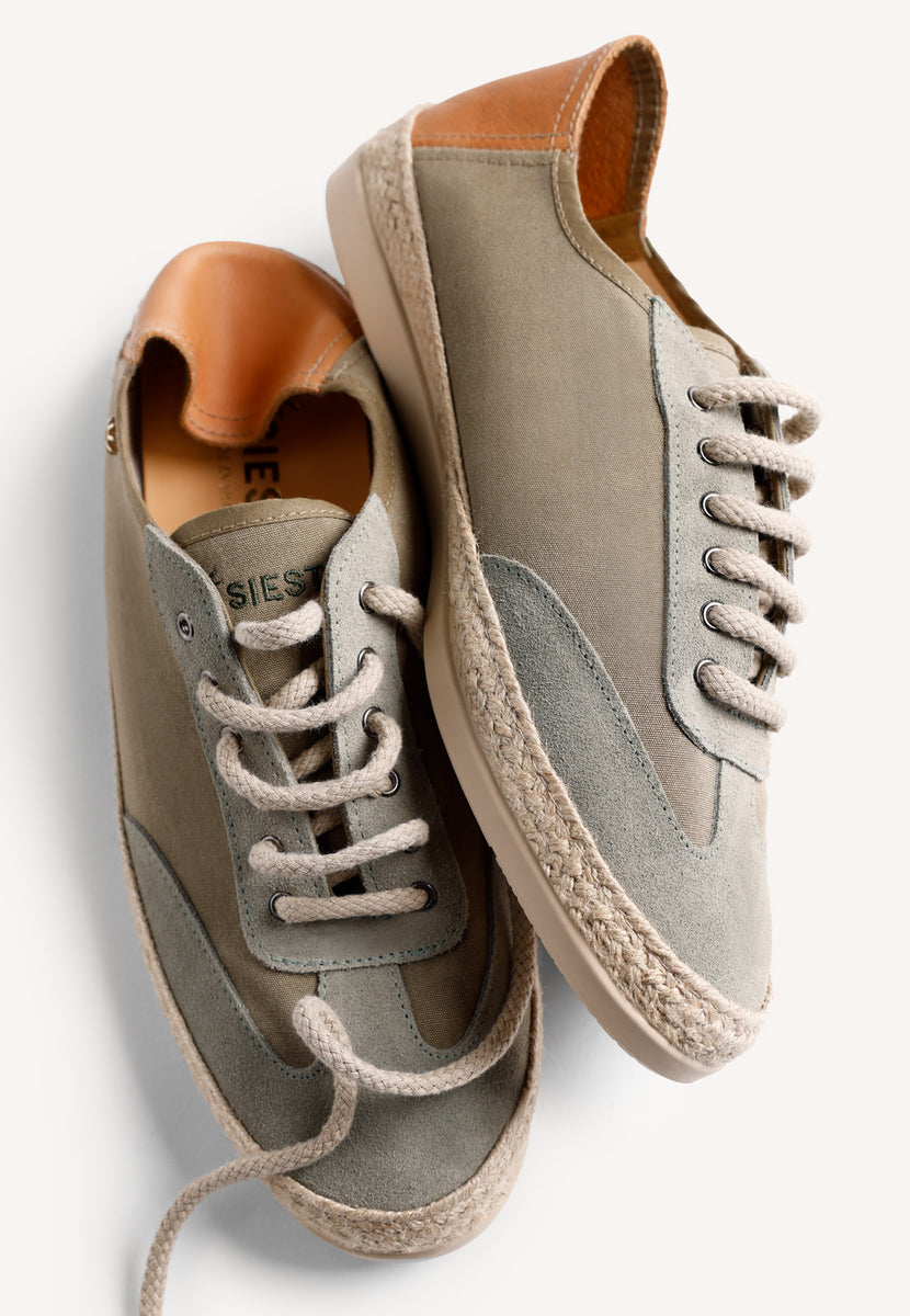KHAKI LEATHER SNEAKERS