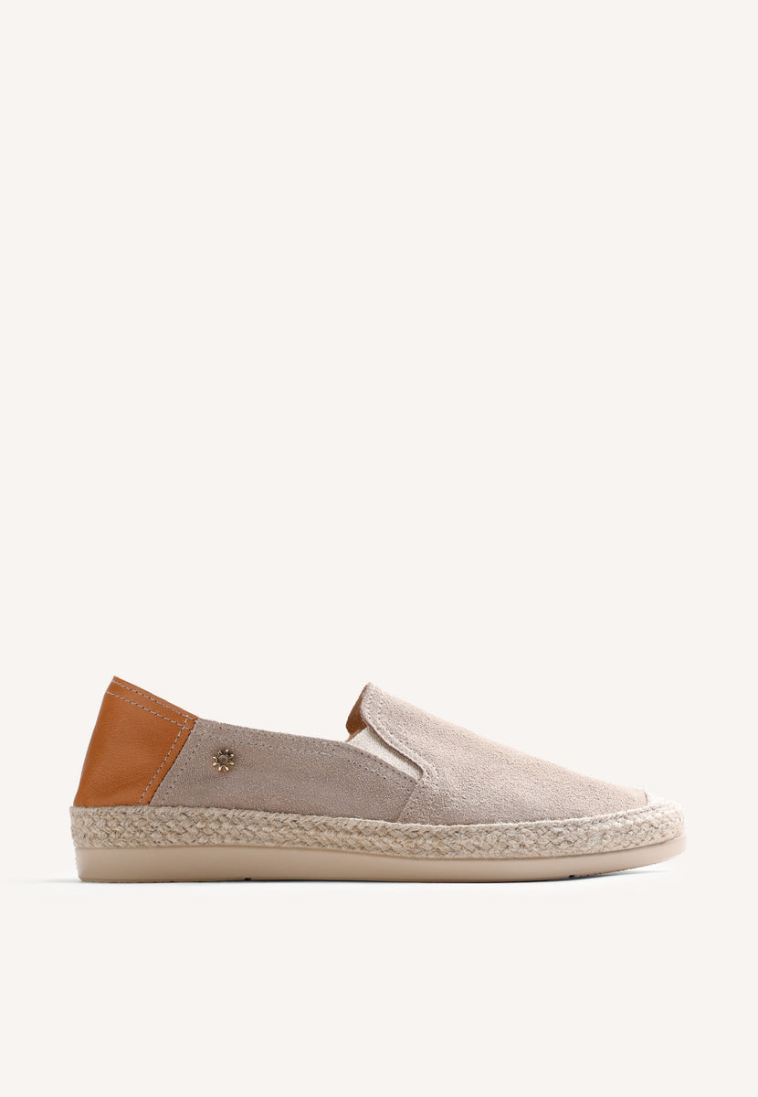 BEIGE LEATHER ESPADRILLES