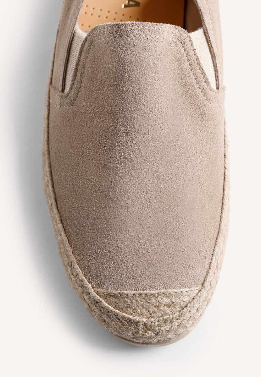 BEIGE LEATHER ESPADRILLES