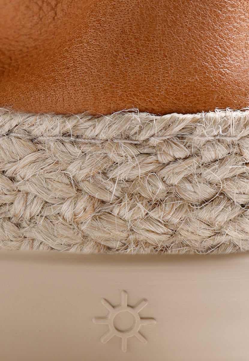 BLUE LEATHER ESPADRILLES