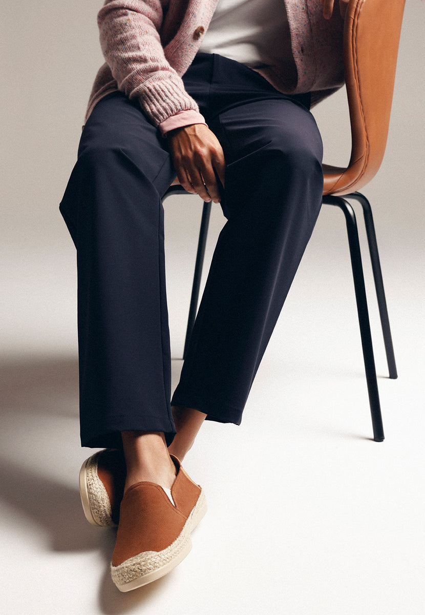 BROWN LEATHER ESPADRILLES